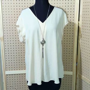 V neck work office blouse